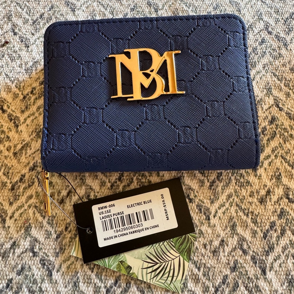 Badgley Mischka wallet, navy blue, vegan leather